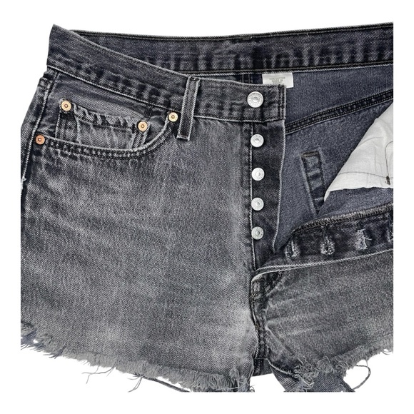 Levi's Women's Vintage Black Denim Shorts - Picture 3 of 8